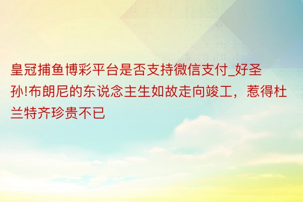 皇冠捕鱼博彩平台是否支持微信支付_好圣孙!布朗尼的东说念主生如故走向竣工，惹得杜兰特齐珍贵不已